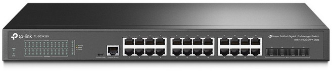 tp-link Gigabit L2+管理型交換器 10/100/1000 Mbps 24埠 + SFP 4埠, 1個, TL-SG3428X