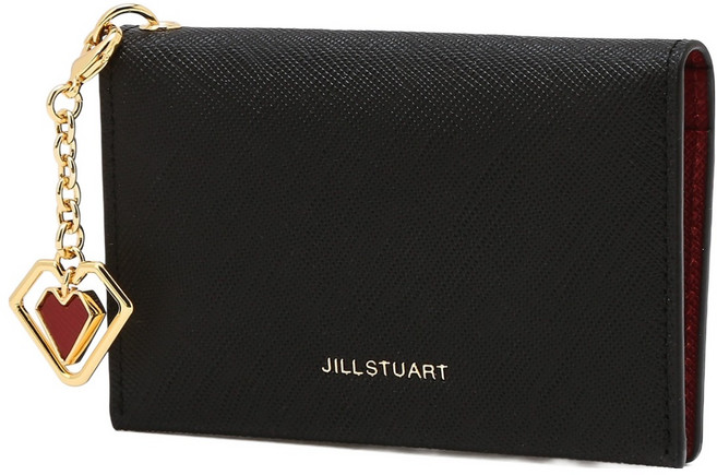 JILLSTUART ACC LILY 牛皮紅色拼色卡夾 JAWA6EC02BK