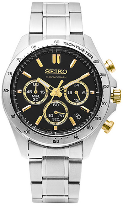 SEIKO 精工 男士 Spirit 計時碼錶金屬腕錶 SBTR015