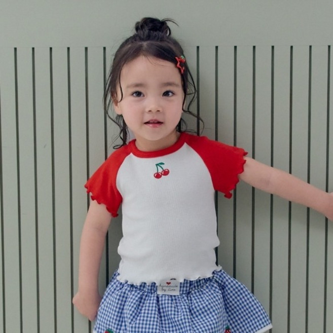 키키모라 아동용 프루츠 라그란 티셔츠