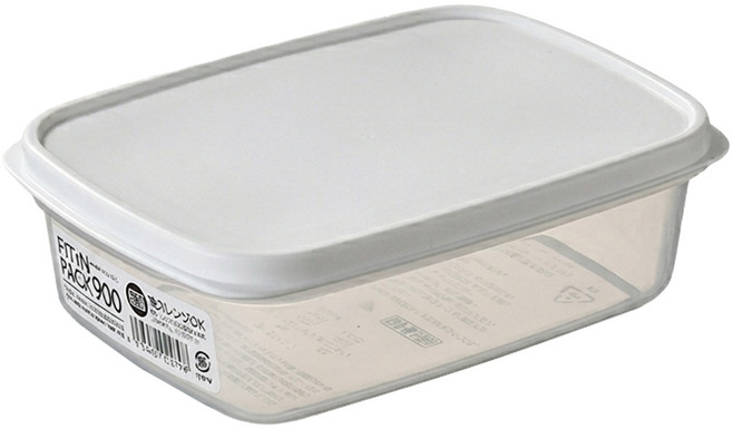 Sanada Seiko 日本製 可微波堆疊保鮮盒 900ml, 透明色, 1個