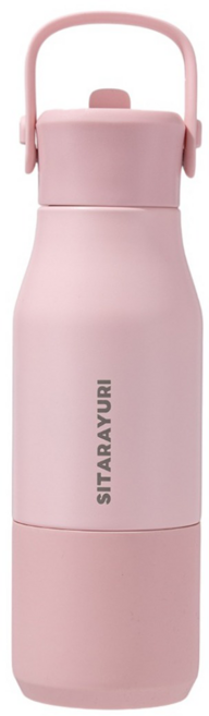 Sitarayuri 304不鏽鋼吸管保溫瓶, 粉色, 1個, 700ml