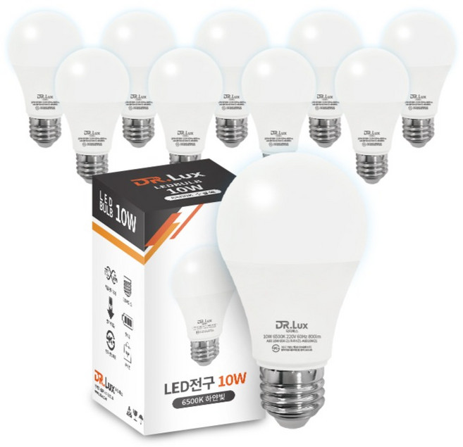 6위 - 닥터룩스 LED 전구 10W, 10개, 주광색