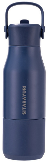 Sitarayuri 304不鏽鋼吸管保溫瓶, 藏青色, 1個, 700ml