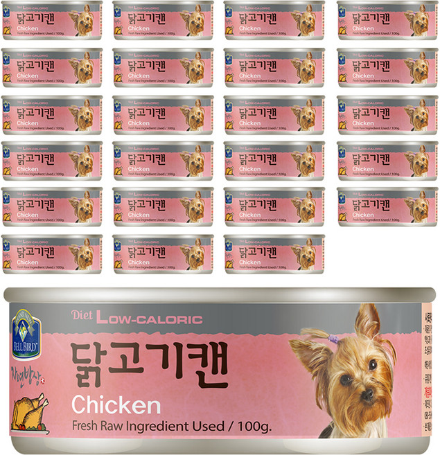 벨버드 강아지 자연밥상 원형캔, 닭고기, 100g, 24개