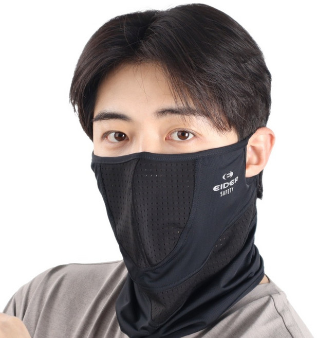 아이더 세이프티 자외선차단 냉감 쿨템프 넥마스크, 블랙, 1개