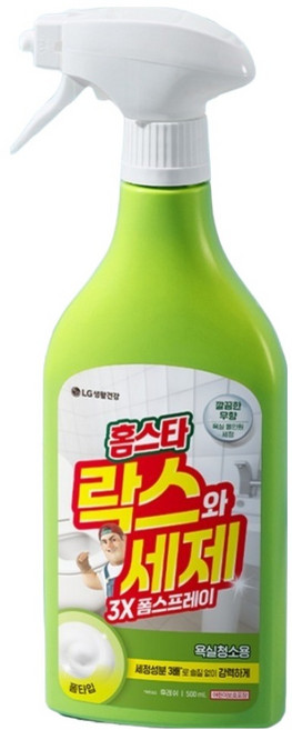 홈스타 락스와 세제 3X 폼스프레이 후레쉬, 500ml, 1개