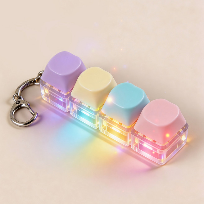 리아몬트 키보드 키캡키링 LED 딸깍이 클릭커 4구, 1개, 하트