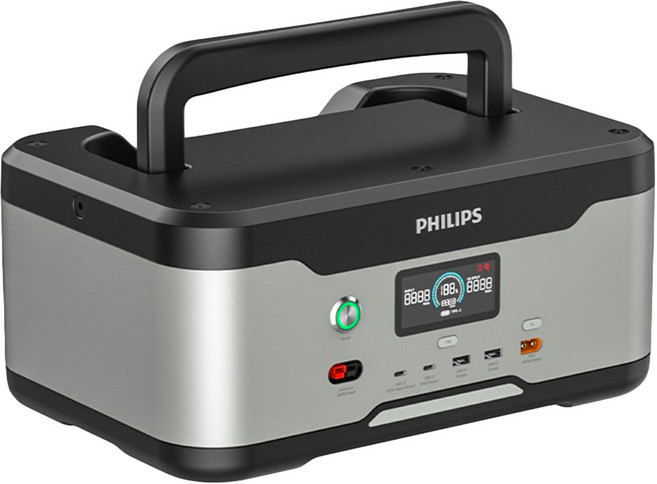 PHILIPS 飛利浦 儲能可攜式充電站 DLP8091S 300W, 黑色 + 灰色