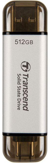 Transcend 創見 ESD310S USB3.2 雙介面SSD固態行動碟 TS512GESD310S, 極光銀, 512GB