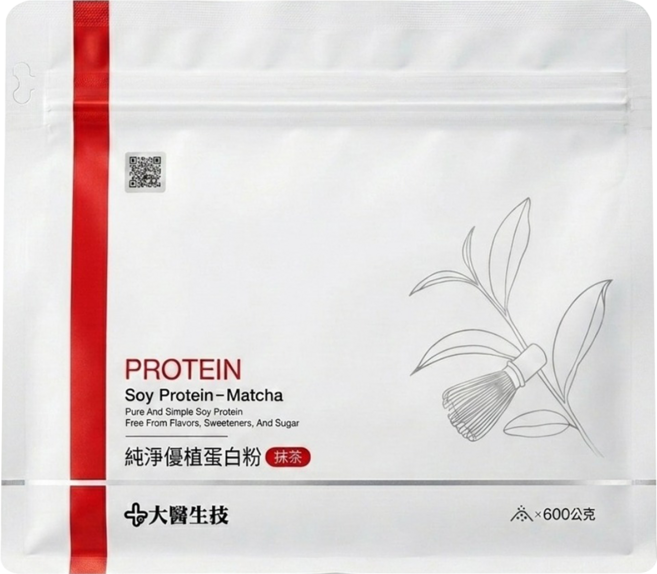 大醫生技 純淨優植蛋白粉 抹茶, 600g, 1個