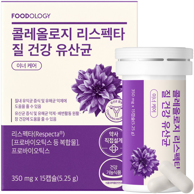 푸드올로지 콜레올로지 리스펙타 질 건강 유산균 5.25g, 1개, 15정