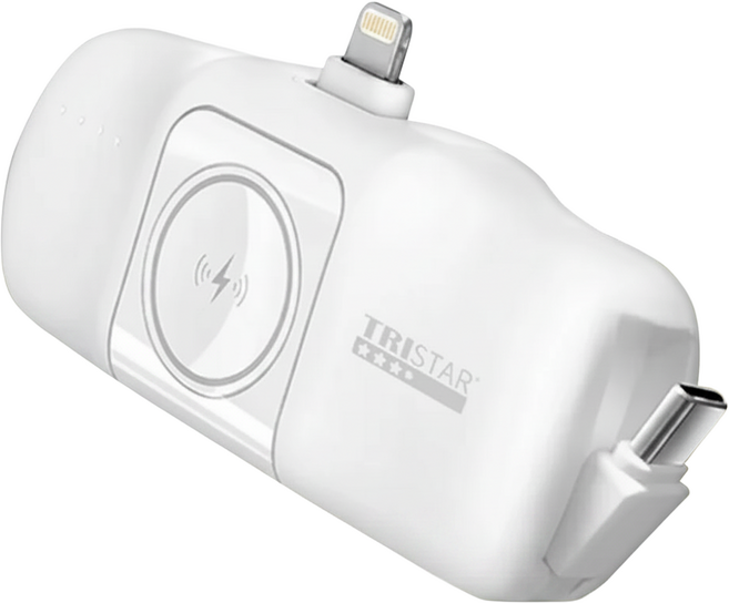 TRISTAR 三星牌 口袋充行動電源 5000mAh Type-C + Lightning, 白色, TS-W060