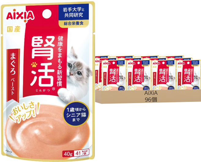 AiXiA 腎活主食餐包1號 鮪泥狀, 40g, 96個, 鮪魚
