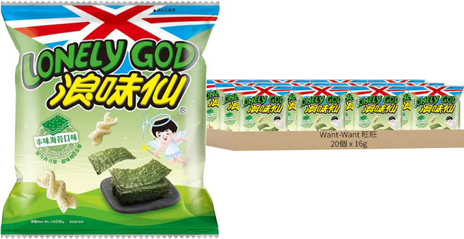 旺旺 浪味仙 本味海苔口味 洋芋捲, 16g, 20個