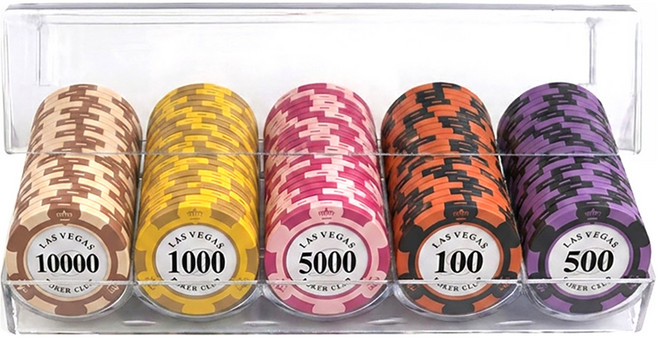 라라해피 국제규격 포커 카지노칩 100p + 하드케이스 세트, 05 E타입(칩), 1세트
