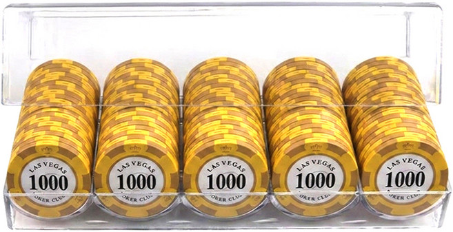 라라해피 국제규격 포커 카지노칩 100p + 하드케이스 세트, 08 숫자 1000(칩), 1세트