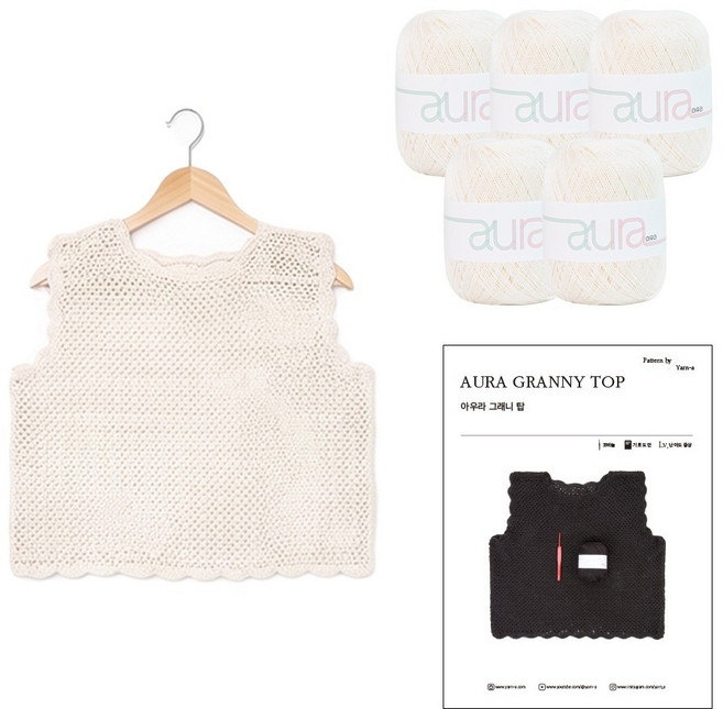 Yarna Aura Granit Top DIY 線 5入 + 印刷圖案組, 602 象牙白, 1套