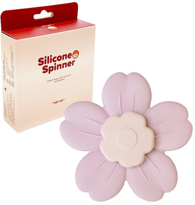 jellymom 旋轉吸盤式寶寶矽膠固齒器, Flower Lavender, 1個, 單品