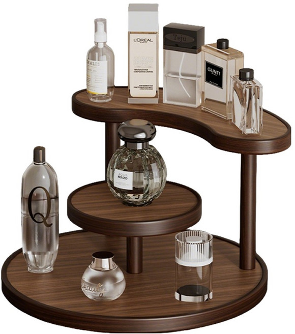 Yehome Circle Wood 化妝品廚房浴室收納架