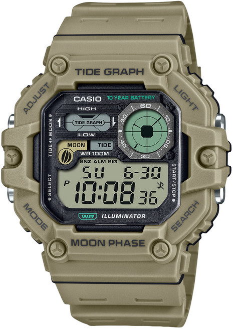 CASIO 卡西歐 男款運動電子錶 WS-1700H-5AVDF, 卡其色, 1個