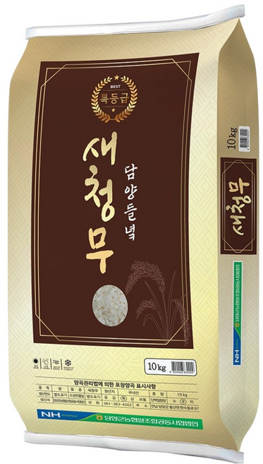 농협 국내산 담양들녘 새청무 백미, 10kg, 1개, 특등급