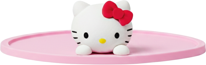 Sanrio 三麗鷗 Hello Kitty 凱蒂貓 矽膠防水立體造型杯墊 正版周邊 粉紅色 1個 13.4 x 13.4cm