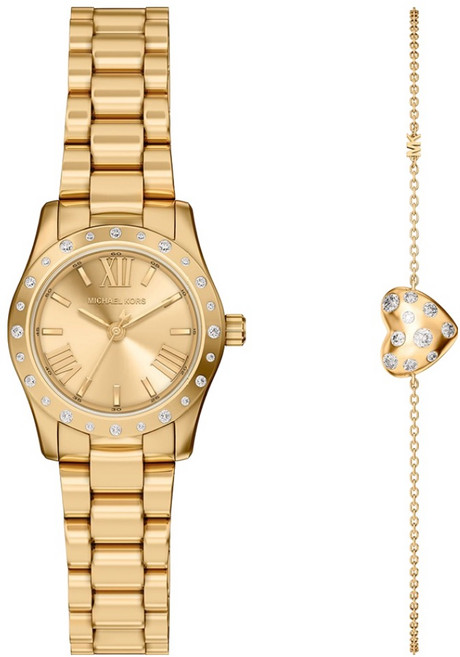 MICHAEL KORS 女款 Lexington 手鍊 + 金屬手錶組 MK499