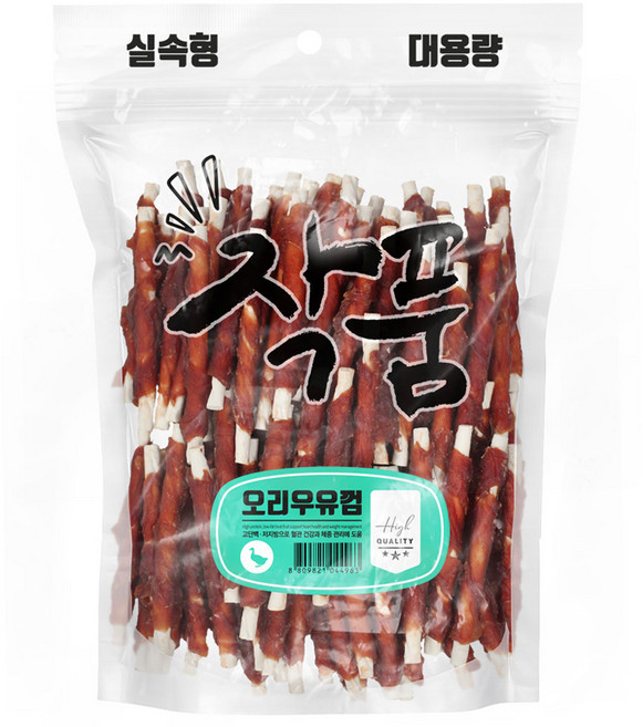 투투펫 작품 강아지 대용량 육포 간식, 1kg, 1개, 오리우유껌