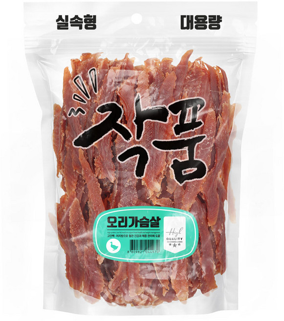 투투펫 작품 강아지 대용량 육포 간식, 1kg, 1개, 오리가슴살