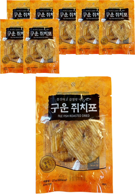 어반티라노 구운 쥐치포, 8개, 27g