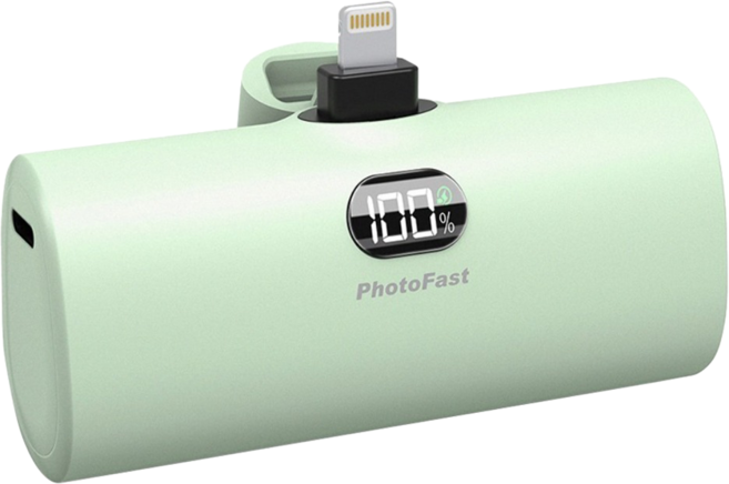 PhotoFast 銀箭資訊 PD快充 直插式迷你口袋電源 5000mAh Lightning, 抹茶歐蕾 綠色, PB2300