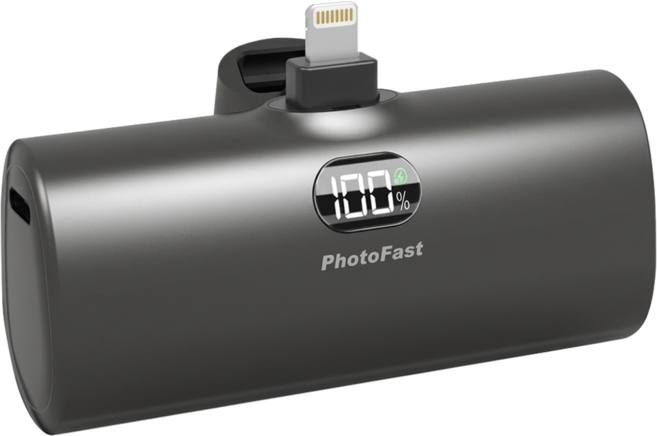 PhotoFast 銀箭資訊 PD快充 直插式迷你口袋電源 5000mAh Lightning, 時尚黑, PB2300
