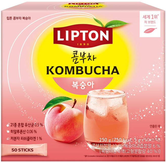 립톤 콤부차 복숭아, 5g, 1개, 50개입
