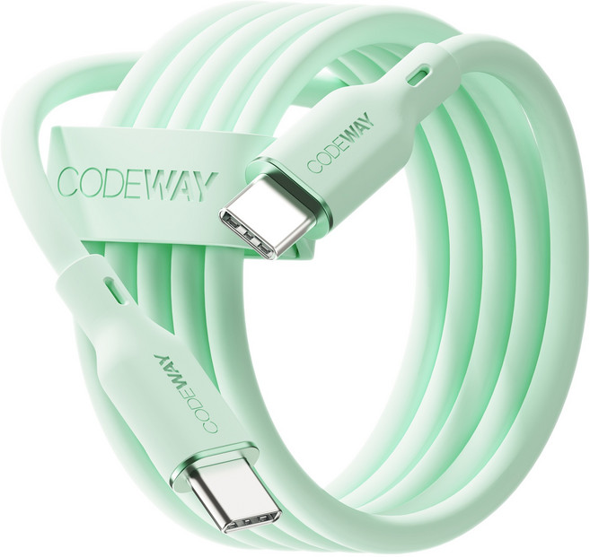 코드웨이 C타입-C타입 팔레트 100W PD 초고속 충전 케이블, 2m, 스프링 민트, 1개
