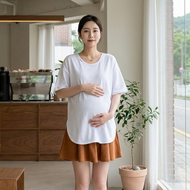 인피어스 데일리 루즈핏 임산부 반팔 티셔츠 I263-0367