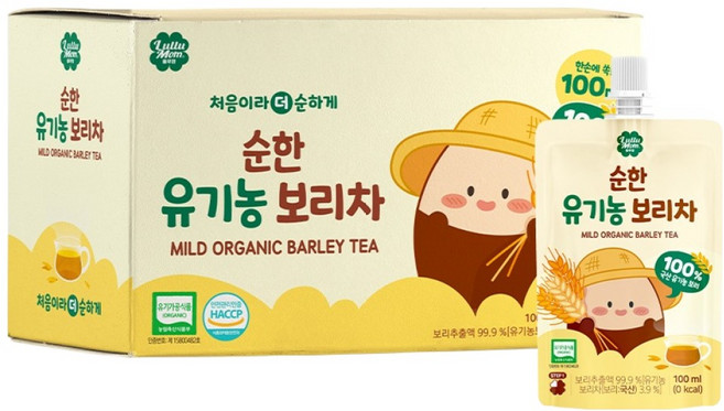 룰루맘 순한 유기농 보리차, 10개, 100ml