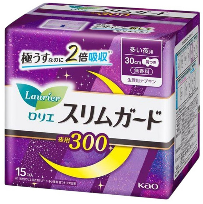 Laurier 蕾妮亞 零觸感衛生棉 30cm, 1包, 15片, 夜用
