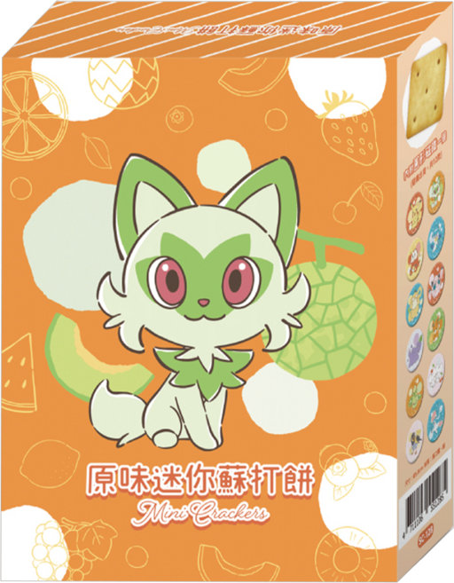 PoKeMoN 寶可夢 原味迷你蘇打餅 新葉喵&胖丁, 25g, 1盒