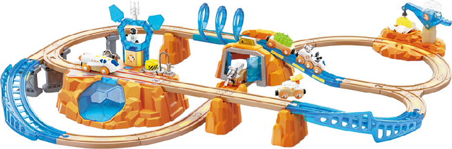 Hape 火星探索火車軌道玩具組, 混和顏色, 1套