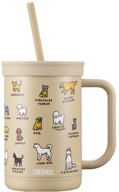 THERMOS 膳魔師 ZERO PER ZERO 輕巧吸管杯與隨行杯 TKHA-600KC-DOG