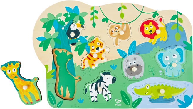 Hape 野生動物拼圖, 1套, 9片
