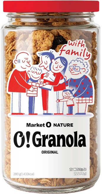 Market O NATURE Oat Granola 原味穀物麥片, 280g, 1個