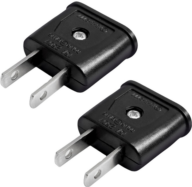 블링라이트 돼지코 220v 변환 110v 여행용 어댑터, 블랙, 2개, 44mm