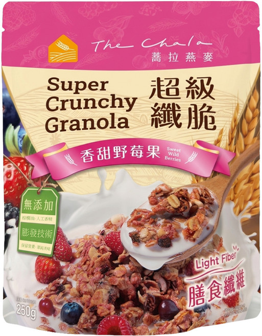 The Chala 蕎拉燕麥 超級纖脆香甜野莓果, 250g, 1包