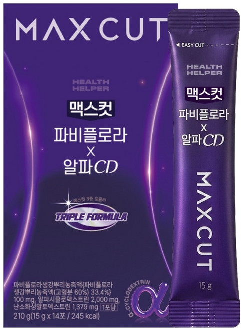 헬스헬퍼 맥스컷 파비플로라x알파cd triple cut, 210g, 1개