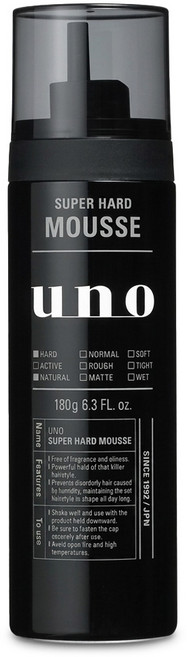 uno 強硬作風定型慕斯, 180g, 1個
