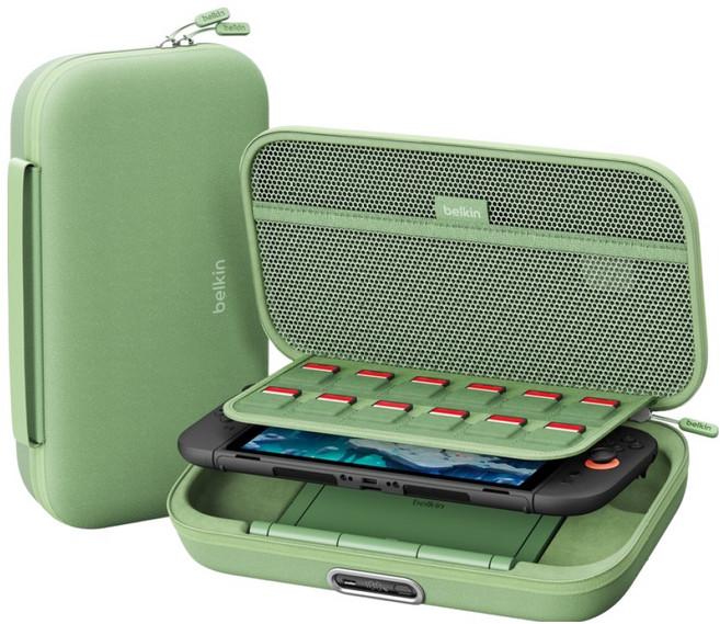 벨킨 게이밍 닌텐도 스위치2 전용 30W 10000mAh 여행용 충전 케이스 Pro, 세이지 그린, 1개, ENA003qcSE