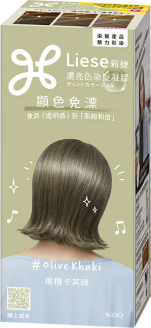 Liese 莉婕 濃亮色染髮凝膠, 橄欖卡其綠, 1個