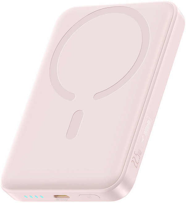 베이스어스 고속 무선 충전 맥세이프 보조배터리 10000mAh C타입, 핑크, PPFM11-1022
